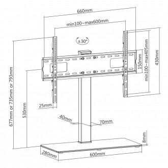 Support pied TV - SU P70V