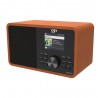Radio DR25-REC compatible DAB+/FM/Internet et UPnP, DLNA, version orange, vue de 3/4