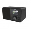 Radio DR25-REC compatible DAB+/FM/Internet et UPnP, DLNA, version noire, vue de 3/4.