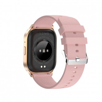 La montre connectée GEKO WATCH 3 Pro, version rose, vue arrière.