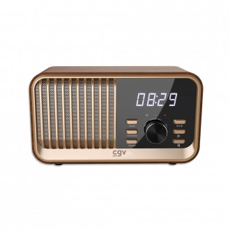 Radio portable FM - BEBOP FM châssis couleur bois, vue de face.