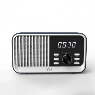 Radio portable FM - BEBOP FM châssis couleur bleu, vue de face.