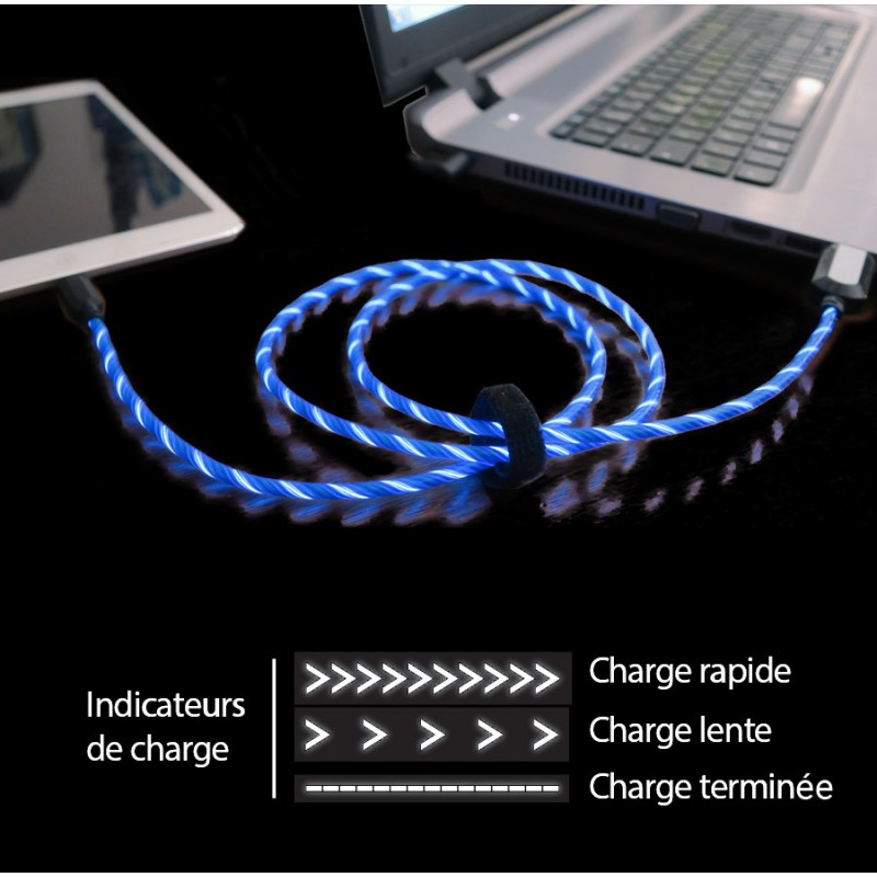 Câble De Charge USB-C Lumineux Multi-couleurs Animé – Charge Rapide, Marque Original Accessories