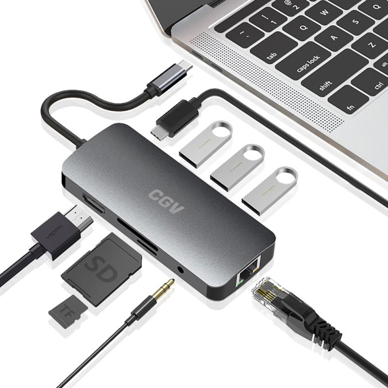 Hub 9 en 1 transfert à haute vitesse - HUB-USB-C 91, HUB