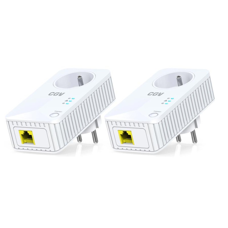 Pack 2 prises adaptateurs cpl 600 mbps plug internet - signal réseau wps,  wlan, rj45 OPTEX Pas Cher 