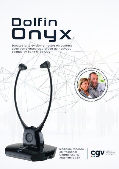 DOLFIN Onyx casque audio stéthoscopique TV/HiFi sans Fil