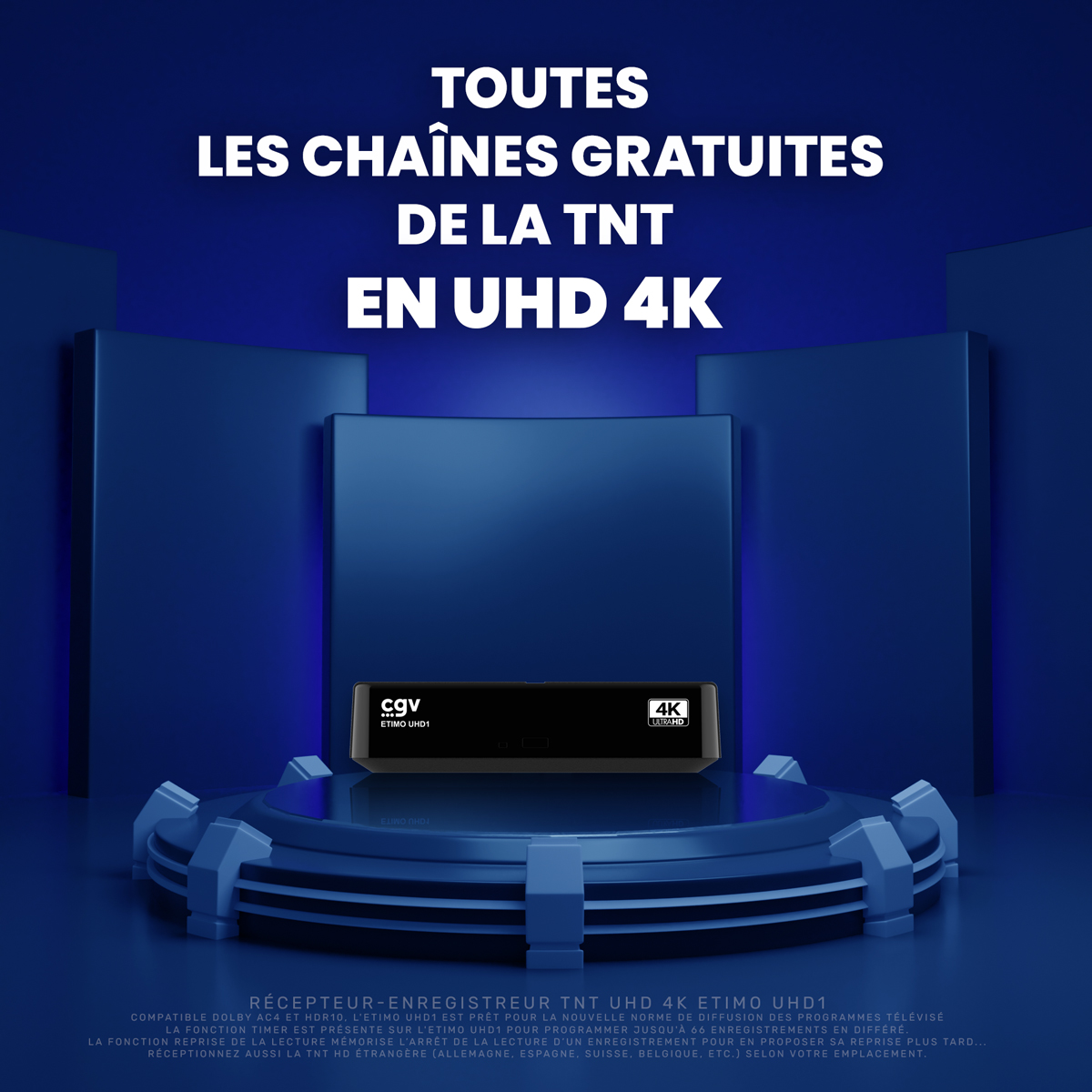 Récepteur-enregistreur TNT UHD 4K ETIMO UHD1